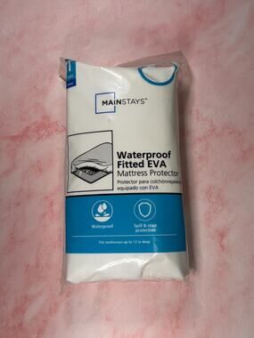 Mainstays Waterproof Fitted EVA Twin Mattress Protector 39x75x12 Inches White